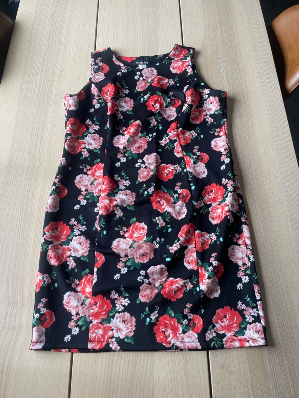 Rodan Black Floral Sleeveless Dress xxl, xxl ladies dress
